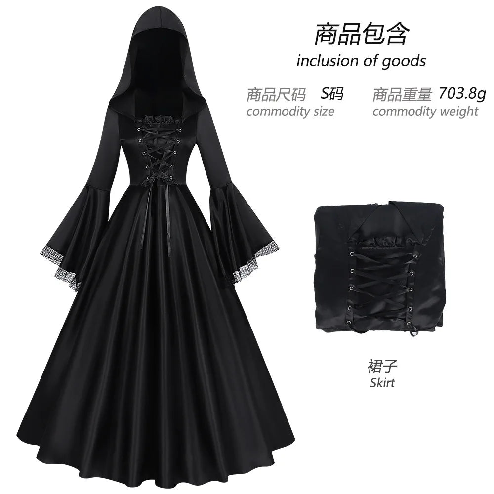 Gothic Hooded Maxi Dress