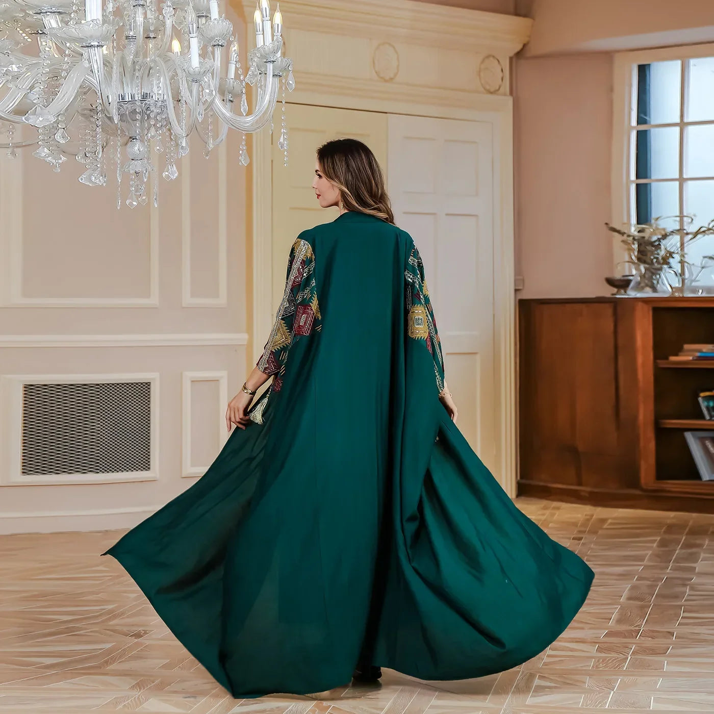 Embroidered 2-Piece Abaya
