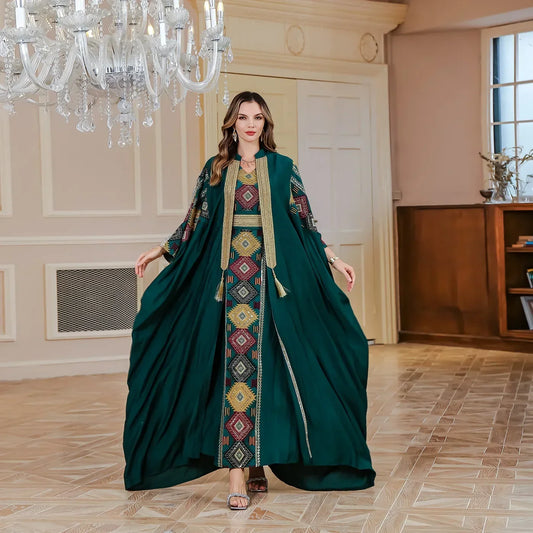 Embroidered 2-Piece Abaya